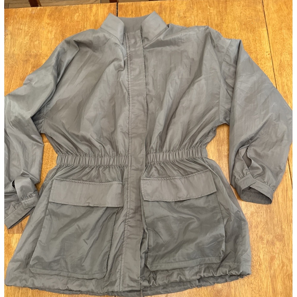 Open Edit Jacket Small Oversize Army Sage Green Nylon Utility, Lightweight